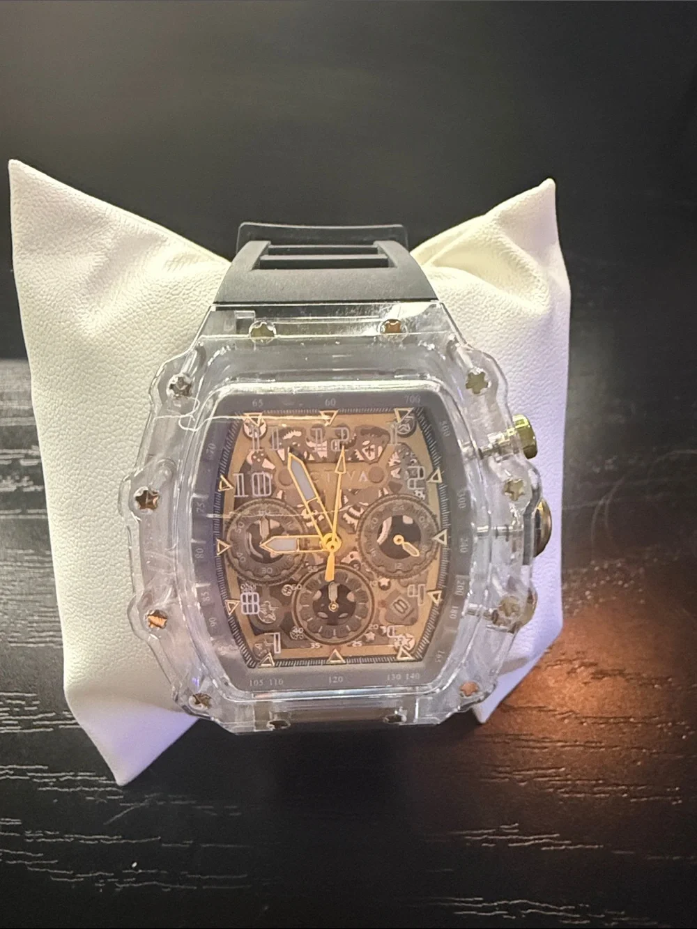Activa Circuit X Invicta 44.3mm Skeleton Dial Clear W/ Black Watch - NEW No Box